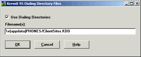 (Screen Shot of Dialing Directory Box)